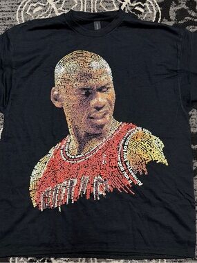 Black Michael Jordan Graphic Tee With Stats & Quotes